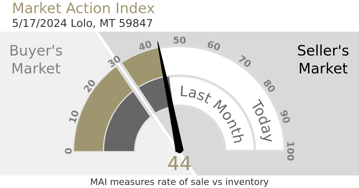 market action index infographic for lolo, mt